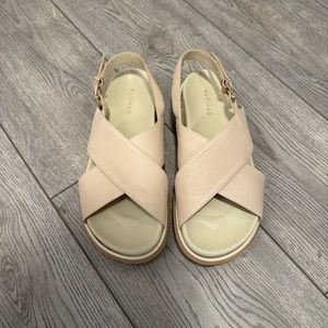 ALOHAS Criss Cross Ivory Leather Sandal - Size 39 Wore Once
